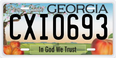 GA license plate CXI0693