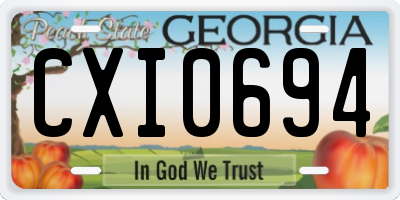 GA license plate CXI0694