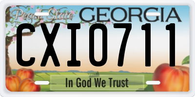 GA license plate CXI0711