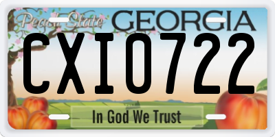 GA license plate CXI0722