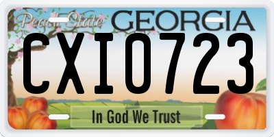 GA license plate CXI0723