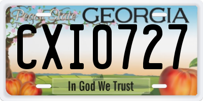 GA license plate CXI0727