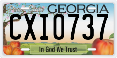 GA license plate CXI0737