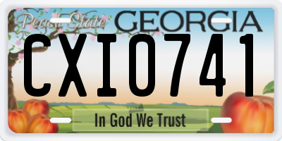 GA license plate CXI0741