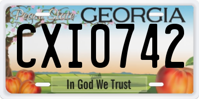 GA license plate CXI0742