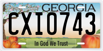GA license plate CXI0743