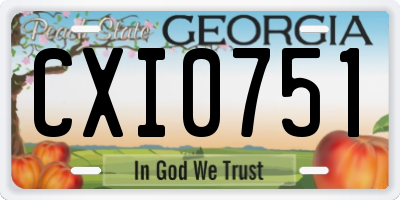GA license plate CXI0751
