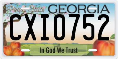 GA license plate CXI0752