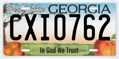 GA license plate CXI0762