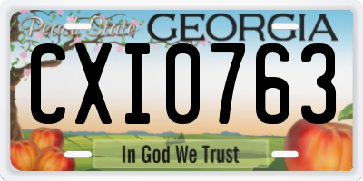 GA license plate CXI0763