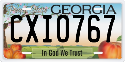 GA license plate CXI0767