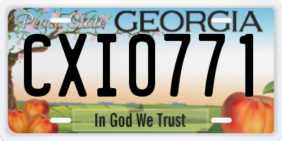 GA license plate CXI0771