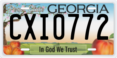 GA license plate CXI0772