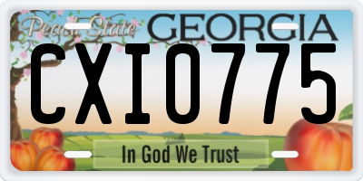 GA license plate CXI0775