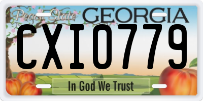 GA license plate CXI0779