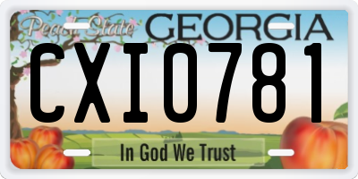 GA license plate CXI0781