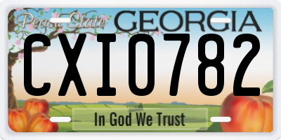 GA license plate CXI0782