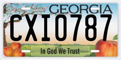 GA license plate CXI0787