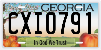 GA license plate CXI0791