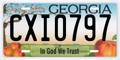 GA license plate CXI0797