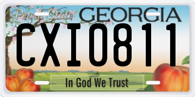GA license plate CXI0811