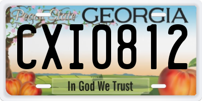 GA license plate CXI0812