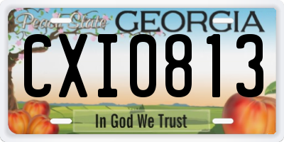 GA license plate CXI0813