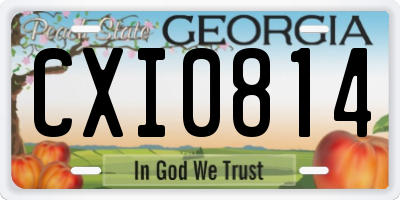 GA license plate CXI0814