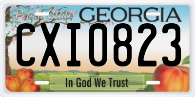 GA license plate CXI0823