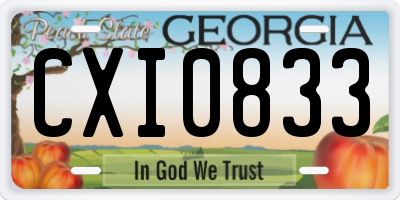 GA license plate CXI0833