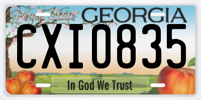 GA license plate CXI0835