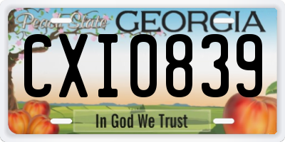 GA license plate CXI0839