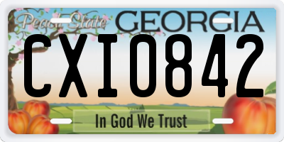 GA license plate CXI0842