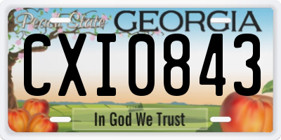 GA license plate CXI0843