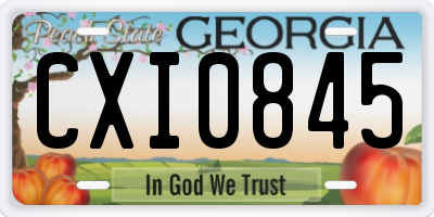 GA license plate CXI0845