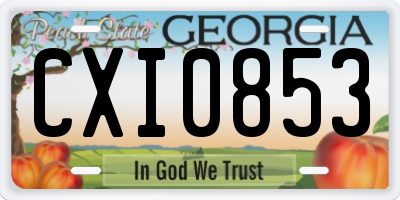 GA license plate CXI0853