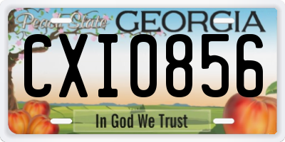 GA license plate CXI0856