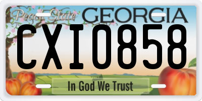 GA license plate CXI0858