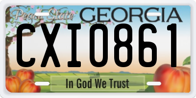 GA license plate CXI0861