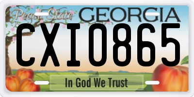 GA license plate CXI0865
