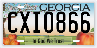 GA license plate CXI0866