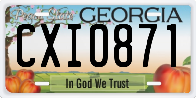 GA license plate CXI0871