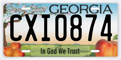 GA license plate CXI0874