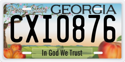 GA license plate CXI0876