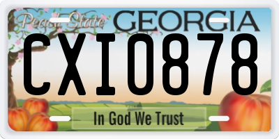 GA license plate CXI0878