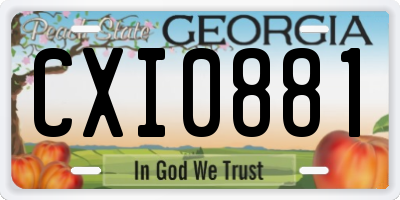 GA license plate CXI0881