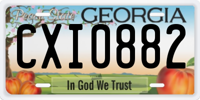 GA license plate CXI0882