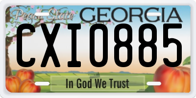 GA license plate CXI0885