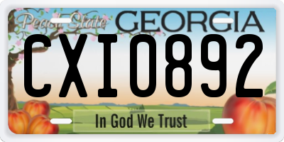 GA license plate CXI0892