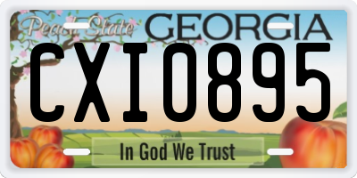 GA license plate CXI0895